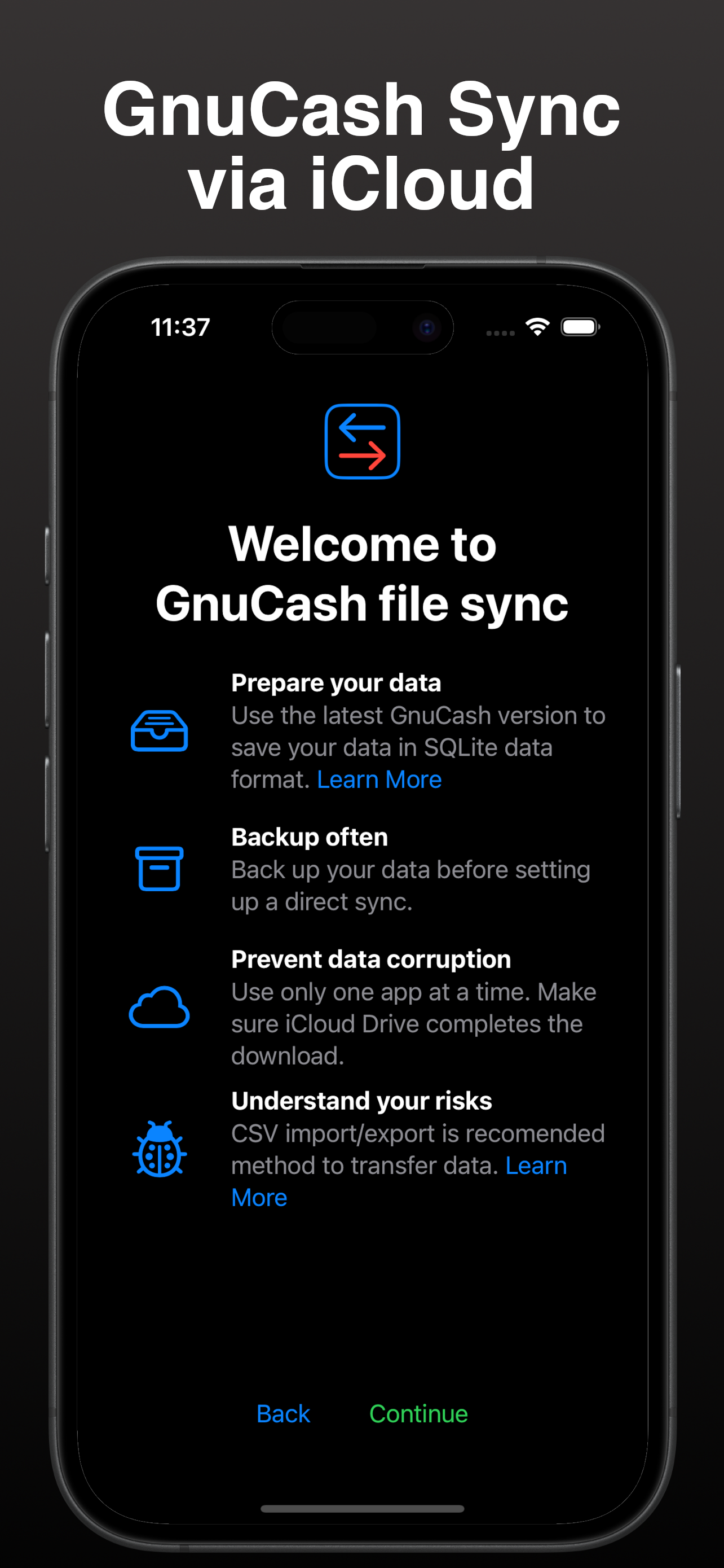 HandsOnMoney Accounts screen